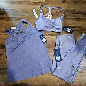 Marika Lavender Activewear Set with Bird Design